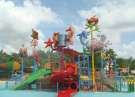 Giant Water Aqua Playground Equipment , Steel Structure Custom Water Slides