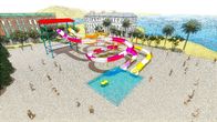 Customized Open Colorful Spiral Water Park Slide 100 Sq.M Floor Space
